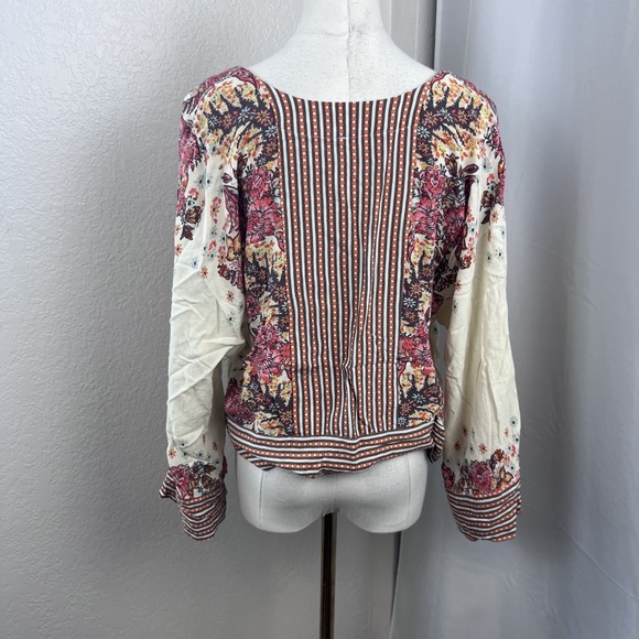 Free People Top Womens Small Floral Crop Boho Cottage Festival Relaxed Artsy - Picture 6 of 11